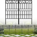 31.5in(H) x9.76(L) ft, Tall Decorative Garden Fence, Metal Tall Fence Panel No Dig Fence Animal Barrier for Dog, High Garden Fence Border Fencing for Yard Patio Outdoor Garden Decor