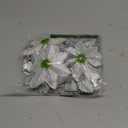 Christmas Poinsettia Artificial Flowers Decorations 5.5" Christmas Tree Wreaths Garland Decoration 12 Pcs Glitter Flowers Picks Decor for Xmas New Year Wedding Party Ornaments (Silver)