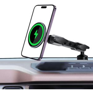 Phone Mount Holder for Ford Bronco 2021 2022 2023 2024 2025 2026 2/4 Door,Magnetic Wireless Charging,Magsafe Charger for Ford Bronco, for Ford Bronco Accessory with 5-Foot Cable (Not for Bronco Sport)