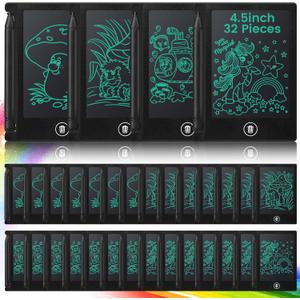 Zhehao 32 Pcs Mini LCD Writing Tablet 4.5 Inch Educational Toys Learning Writing Pad Erasable Drawing Pad Reusable Toy Gift Preschool Art Board for Birthday Favor(Black)