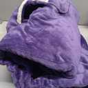 yescool Wearable Blanket Hoodie, Flannel Sherpa Fleece Blanket Sweatshirt for Adults Women Men,One Size Fits All (Deep Purple)