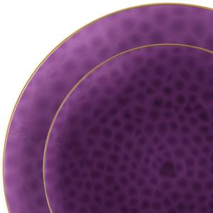 Organic Hammered Purple Gold Rim Collection - 7" Plates, Case of 120 (12 packs x 10)
