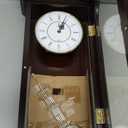 Pendulum Wall Clock Battery Operated - Wooden Hanging Grandfather Wall Clock with Pendulum - Quiet & Non-Chiming, Real Wood - Decorative for Living Room Decor, Office & Home Dcor Gift 23.5x9.75 (Classic Dark Brown)