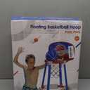 Pool Basketball Hoop Poolside with Backboard, Floating Pool Toys with 4 Basketballs/4 Water Balloons/Pump, Swimming Pool Games for Kids & Adults Indoor Outdoor Play, Red