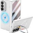 Libeagle for Samsung Galaxy Z Fold 7 Case [Compatible with MagSafe], Built-in Camera Kickstand, Screen Protector & Hinge Protection, Full Body Slim & Light Magnetic Stand Phone Cover 5G, Silver