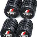 Tire Valve Caps, Valve Stem Caps for TRD Racing Development Sequoia Tundra Tacoma 4Runner PRO, Alloy Car Tire Caps for Corrosion Resistant Leak-Proof Car Accessories, Balck