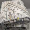 BEDIFANY Boho Quilt King Size Set, Lightweight Bedspread King Size Stripe Boho King Quilt, Quilt Bedding Set for Bed Decoration, All-Season Coverlet Set, 3 Pieces (King (98 * 106 in), Sound Waves Black & Beige)