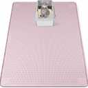 Cat Litter Mat, XXL Extra Large 50" x 35" Silicone Mat Litter Trapping Mat for Scatter Control, Soft on Kitty Paws, Easy to Clean (Pink)