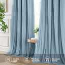 100% Blackout Curtains for Bedroom, Double Layer Blue Curtains, Black Out Curtain 84 inch Long with Sheer Overlay for Living Room, Room Darkening Window Drapes with Grommet, 52" W x 84" L