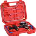 Vacuum Type Coolant Filling Tool Kit, Automotive Radiator Purge and Antifreeze Refill Tool Housing Hose with Adapter for Most Cars, Vans, SUVs and Trucks (Red-1)