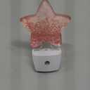 Star Night Light Plug in, Pink Glittering Dusk to Dawn Sensor Night Light, Soft Glow Lamp for Kids Bedroom Nursery Hallway Bathroom, Energy Saving Compact Design