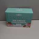 Walfos Ice Cream Containers for Homemade Ice Cream - 1.6 Quart & 8 oz. Set, Bonus Sealing Bands Keeping Silicone Lids Airtight, Reusable Ice Cream Tubs, Stackable Freezer Storage Container - Green