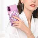 Magnetic for iPhone 16 Case [Compatible with MagSafe][with Screen + Camera Protector] Clear Floral Flower Pattern Design, Slim Shockproof Phone Cover for Women Girls