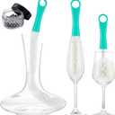 Boao 3 Pcs Decanter Cleaning Brush Wine Glass Decanter Flexible Bottle Brush Set with Cleaning Beads Household Tools for Bottle Goblets Glasses Cups (Blue) (Green)