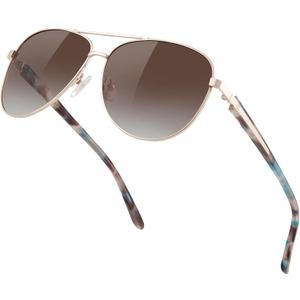 BIRCEN Polarized Aviator Sunglasses for Women : UV Protection Acetate Square Sunglass With Retro Classic Style
