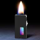 CHOICEDC Cool Lighters for Men, Butane Refillable Lighter, Vintage Lighters with Unique Shake Ignition, Visible Gas Tank, Adjustable Wide Flat Soft Flame Lighter, Novelty Gifts for Men Women, No Fuel