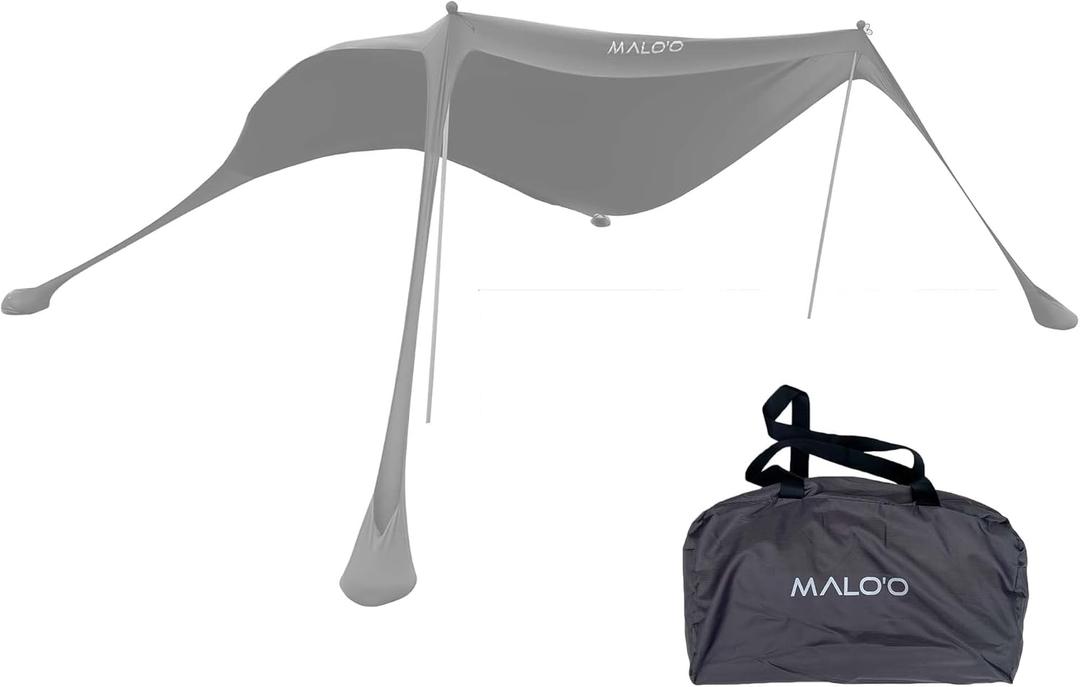 Malo'o DualShade 10x10 Beach Canopy & Vehicle Awning – Exclusive 2-in-1 Sun Shelter, SPF 50 Shade Tent, Car Camping Awning, Carry Bag Included