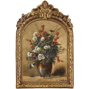 FOLKOR Framed Wall Art for Kitchen Dining Room Bedroom, Wildflower Still Life Oil Paintings Canvas Print with Gold Picture Frame, Vintage Floral Wall Decor for Cottage Rustic Retro Home Office, 5x7 (Bouquet of Field Flowers)