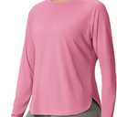 Women's Sun Shirts UPF 50+ Long Sleeve Uv Protection Shirts Lightweight Quick Dry SPF Clothing Outdoor Hiking Tops (Pink, L)