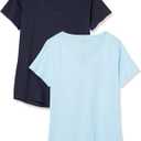 Women's Classic-Fit 100% Cotton Short-Sleeve V-Neck T-Shirt  Pack of 2 (Large)