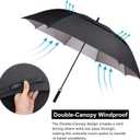G4Free 54/62/68 Inch Extra Large Windproof Golf Umbrella UV Protection Automatic Open Double Canopy Vented Sun Rain Stick Umbrella