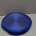 SHACOS Round Placemats Set of 6 Washable 15 inch Round Table Mats Cotton P lyester Woven Braided Place Mats for Dining Table (Blue, 6)