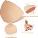 Geyoga 12 Pairs Women Triangle Bra Insert Removable Sports Bra Pads Inserts Women Replacement Pad (Beige, Size: Medium)
