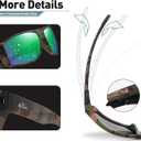 Bevi Square Polarized Sunglasses UV 400 Protection with TR90 Lightweight Frame Glasses for Women Men (Black)