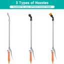 All Metal Sprayer Wand with 3 Types of Nozzles, Fan Nozzle Replacement Sprayer Wand, Stainless Steel Sprayer Wand with 1/4" & 3/8" Brass Barb and 2 Hose Clamps (3 Nozzles 44 Inches Sprayer Wand)