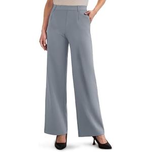 ESOFT Womens Dress Pants 27"/29"/31” Business Work Pants Wide Leg Pull On High Waisted Casual Stretchy Trousers Pockets, XS