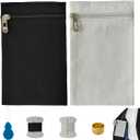 2PCS Sew-in Side Pocket with Zipper Coat Inside Pocket Sewing,Travel Jacket with Hidden Pockets,Security Pocket for Shirt,Jacket,Robes,Hoodie,Sweater(S*2) (Black&White)