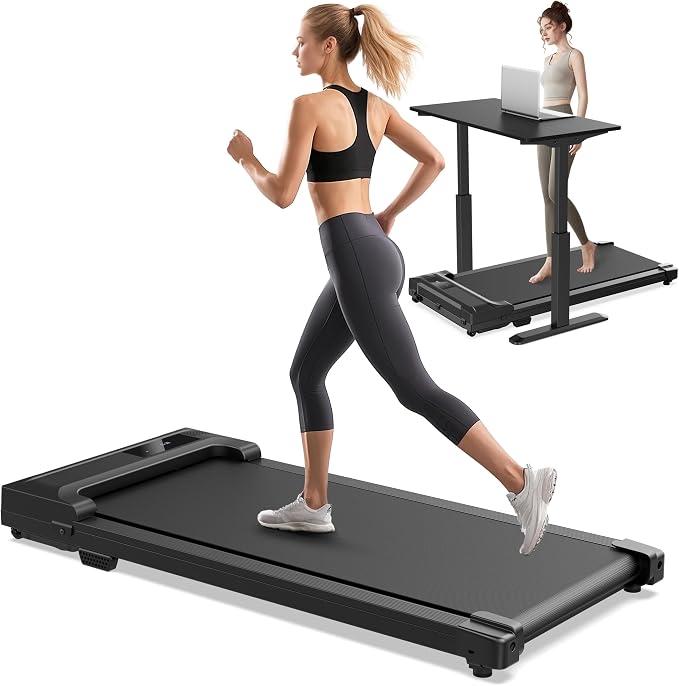 LF-X2D Walking Pad Treadmill for Home - Under Desk Treadmills Mini Portable Walking Running Machine Slim Compact Motorized Electric Treadmill with Adjustable Speed Remote,  Product dimensions 104D x 48.7W x 10.5hcm