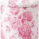 Novabright 1 Pcs 16" Dorm Tufted Round Floral Ottoman,Classic,Damask Pink, 19.7"D x 16.7"W x 16.7"H