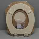 Bemis 500EC Durable Wood Toilet Seat with Easy Clean Hinges, Made in USA, Round, Almond