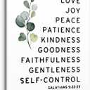 PHAMTE Galatians 5:22-23 Love Joy Peace Patience Kindness Goodness Wall Art,Christian Bible Verse Scripture Print Framed Canvas Painting Artwork Home Bathroom Room Office Church Decor（11x14 Inch）