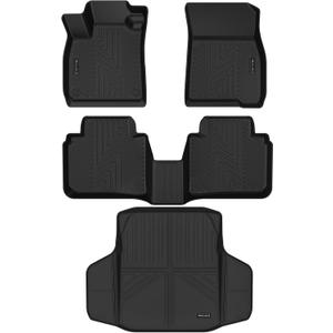 Floor Mats & Cargo Liner for 2023 2024 2025 2026 Honda Accord (Include Hybrid) All Weather Protection TPE Rubber Full Set Automotive Floor Liners for Accord Accessories, Odorless Anti-Slip, Black