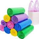 4 Gallon Trash Bag,Thicken Value Small Colorful Trash Bags with Handle,200 Counts Small Garbage Bags Wastebasket Trash Can for Bathroom Bedroom Office Kitchen (200 Count (Pack of 1))