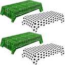 Mixweer 4 Pcs Soccer Plastic Tablecloth Party Decorations 54 x 108 Inch Disposable Plastic Table Cover for Soccer Birthday Party Decorations