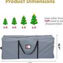 HOLIDAY SPIRIT Christmas Tree Storage Bag - Heavy-Duty Waterproof Christmas Tree Bag with Durable Reinforced Handles and Dual Zippers - Fits 7.5ft Tree, Protects from Dust and Moisture - Charcoal