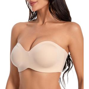 Strapless Bra Bandeau Seamless Underwire Non-Padded Bras for Women