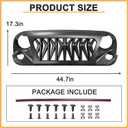 Front Grille For Jeep Wrangler JK Rubicon Sahara Sport Unlimited 2007-2018 Matte Black Shark Grill