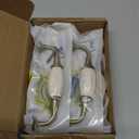 XINGYHENG 6PCS Cabinet Dresser Pulls White Ceramic Dresser Pulls Cupboard Drawer Pull Knobs Door Pull Handle with Screws 3.8"/96mm Centers (Gold, White) (3.78 Inch Hole Centers)