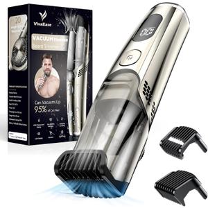 Vacuum Beard Trimmer for Men, New Version Adjustable Precision Trimming Length with 2 Comb