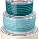 vancasso Ceramic Serving Bowls With Lids Set of 4, Airtight Nesting Bowls for Food Storage, Meal Prep, Leftovers, Microwave and Dishwasher Safe, 60/36/20/10 oz (Multicolor)