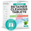 Retainer & Mouth Guard Cleaner Tablets - Mint Flavor Retainer Cleaner Tablets & Invisalign Cleaner -Denture Cleaning Tablets, Denture Cleaner, Aligners, Night Guard - Oral Dental Care
