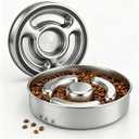 AIPERRO Slow Feeder Dog Bowl Stainless Steel, 2 Cups Metal Non-Slip Dog Food Bowls, Dogs Water Bowl for Small & Medium Sized Dogs, Fun Bloat Stop Pet Bowl for Fast Eaters, Slows Down Pets Eating