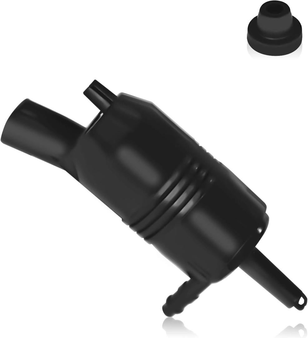 Front Windshield Washer Pump 385-232316A 89025062 8-6710, Washer Fluid Pump Replacement with Grommet for Chevrolet (Chevy), GMC, Buick, Pontiac, Oldsmobile, Isuzu, Cadillac Trucks (Black)