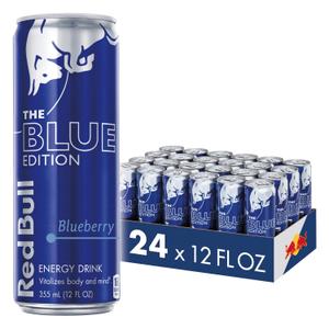 Red Bull Blue Edition Blueberry Energy Drink, 12 Fl Oz, 24 Cans, Best By 5/18/26