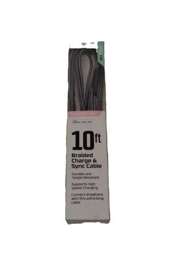 10 Ft Braided Charge $ Sync Cable
