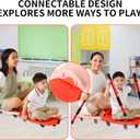 Large Scooter Board for Kids, Plastic Floor Scooter Board with Handles and Buckle, Gym Scooters for Indoor Outdoor Sports,Sensory Training